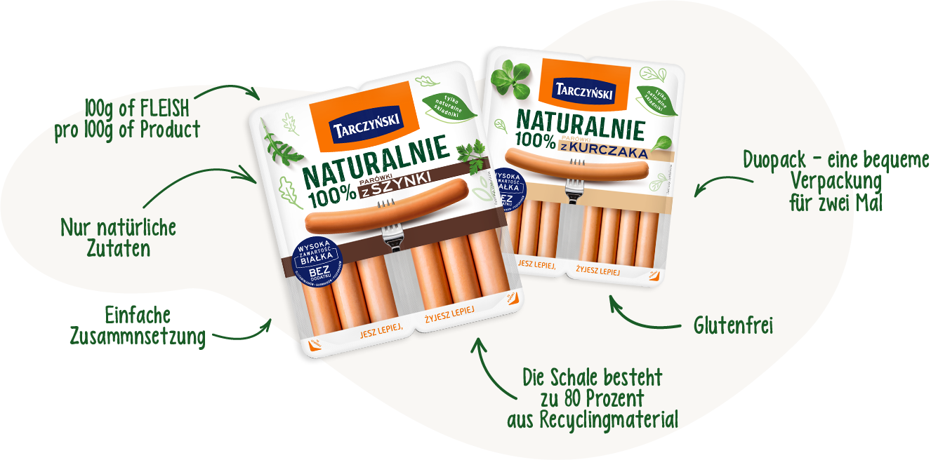 100g MIĘSA na 100g produktu, Tylko naturalne składniki, Wysoka zawartość mięsa, Duopack - wygodne opakowanie na 2 razy,